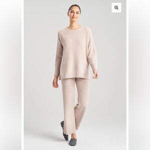NATORI Women’s Aura Solid Sweater & Aura Solid Straight Leg Pants Mink Sz Medium